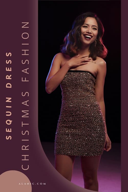 Strapless Sequin Dress