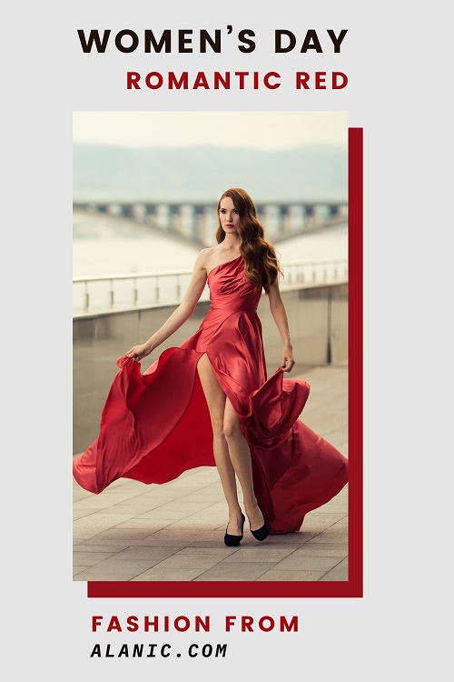 Fashionable Romantic Red Dress