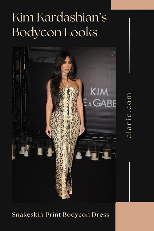 Snakeskin-Print Bodycon Dress