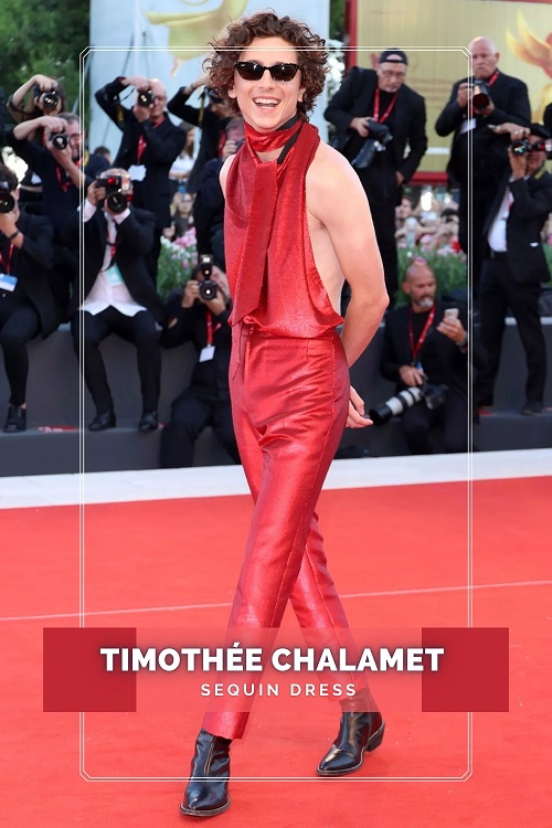 Timothée Chalamet in Sequin Dress