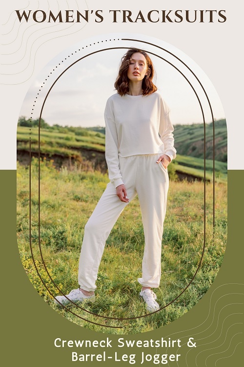 Crewneck Sweatshirt and Barrel-Leg Jogger