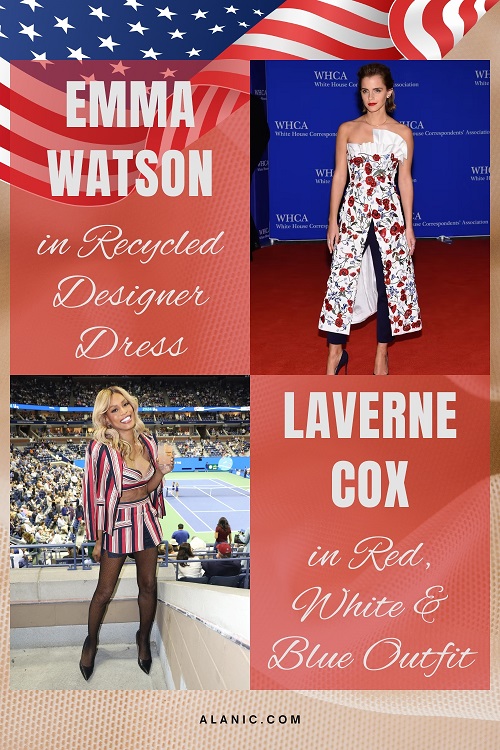 Emma Watson and Laverne Cox in US Flag Colored Outfit