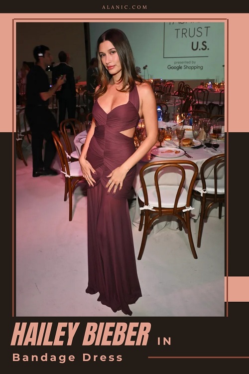 Hailey Bieber in Bandage Dress