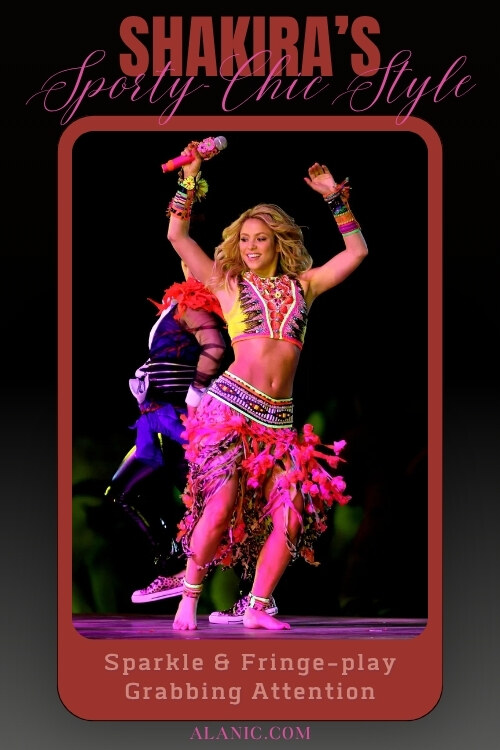 Shakira in Sparkle and Fringe Dress Shakira Inspired Apparel for Brands
