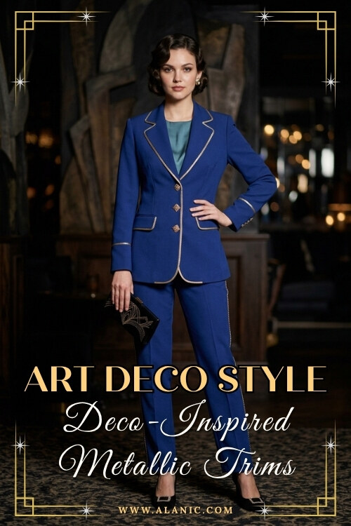 Deco-Inspired Metallic Trims Art Deco Occasionwear Collection for Brands