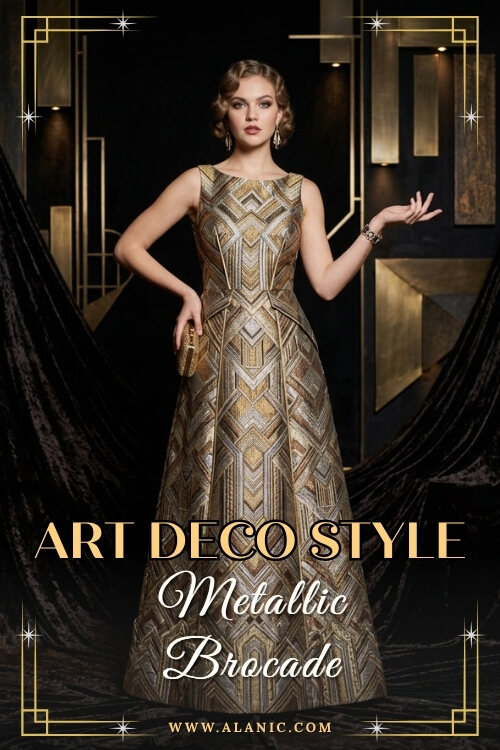 Metallic Brocade 1920s-Inspired Clothing Ideas for Retailers