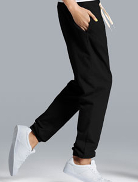 Wholesale Pure Black Casual Lounge Pants Manufacturer