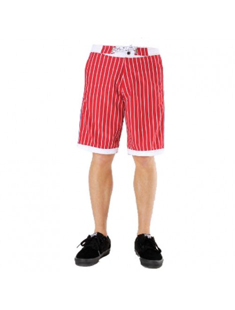 Wholesale Red and White Striped Beach Men’s Shorts Manufacturer