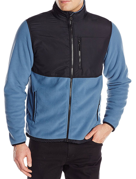 Wholesale Blue and Black Polar Fleece Jacket Manufacturer