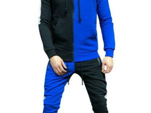 Wholesale Royal Blue and Black Tracksuit