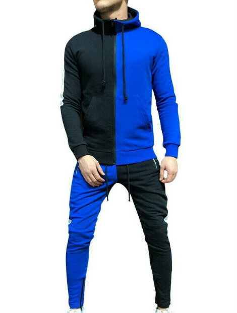 Wholesale Royal Blue and Black Tracksuit