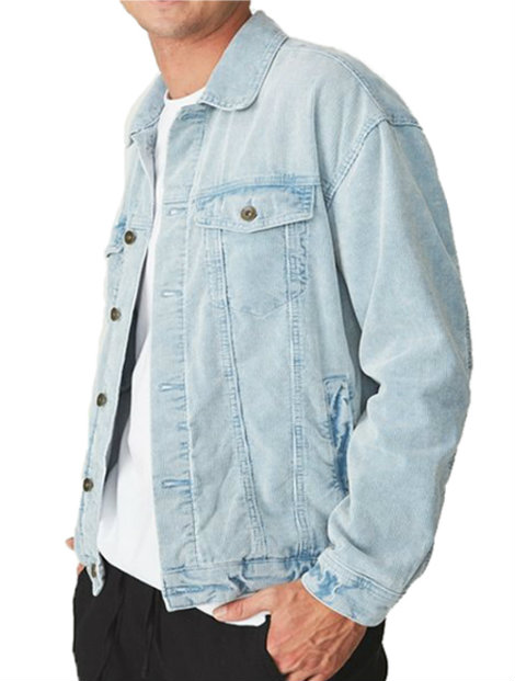 Wholesale Light Blue Trendy Denim Jacket Manufacturer