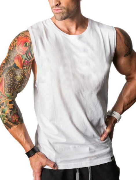 Wholesale White Sleeveless Custom Tee Manufacturer