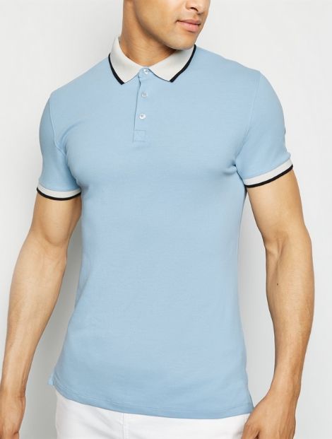 Wholesale Pale Blue Polo T Shirt