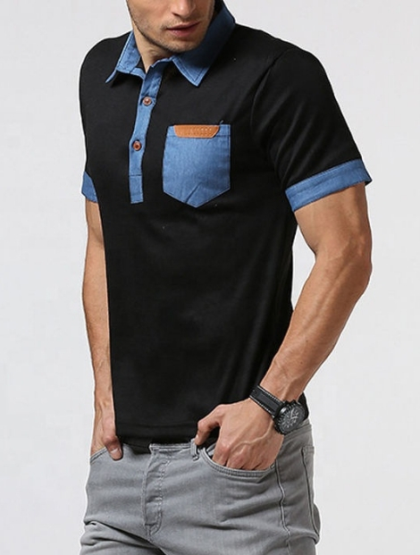 Wholesale Basic Black Polo T Shirt