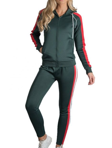 Wholesale Red and Green Custom Fitness Tracksuit