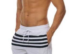 Wholesale White And Black Printed Beach Men’s Shorts Manufacturer