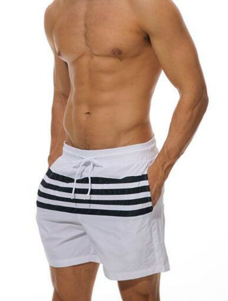 Wholesale White And Black Printed Beach Men’s Shorts Manufacturer