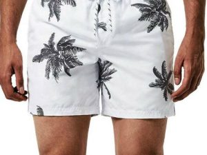 Wholesale Smart White Floral Beach Men’s Shorts Manufacturer