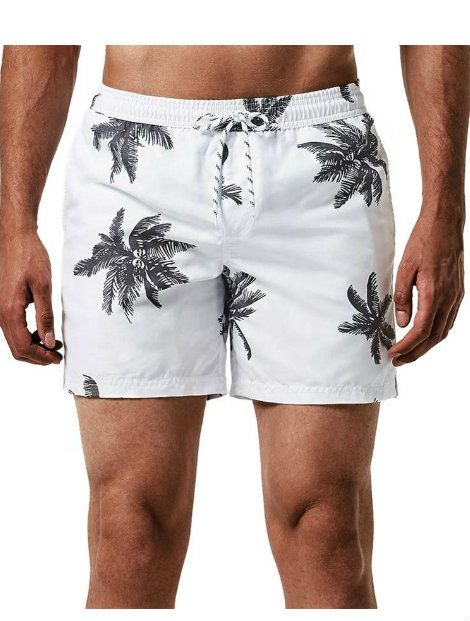 Wholesale Smart White Floral Beach Men’s Shorts Manufacturer