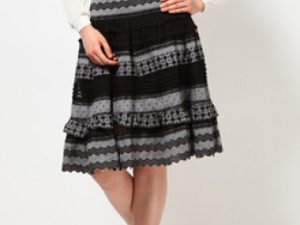 Wholesale Printed Black Skirt Manufacturer