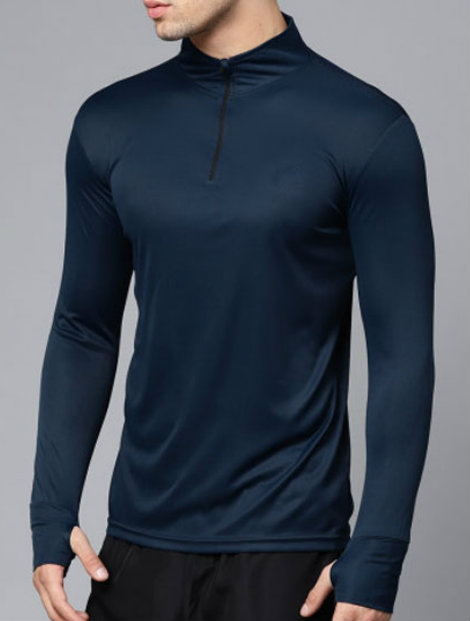 Wholesale Midnight Blue Full Sleeve Men's Compression Tee Manufacturer