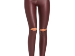 Wholesale Brown Pu Leather Leggings Manufacturer