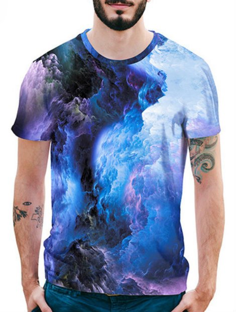 Wholesale Blue Short Sleeve Sublimated Custom T Shirt Manufacturer