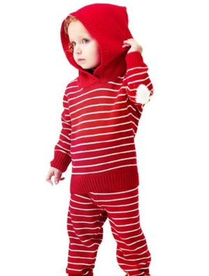 Wholesale Funky Red Striped Kid's Hoodie