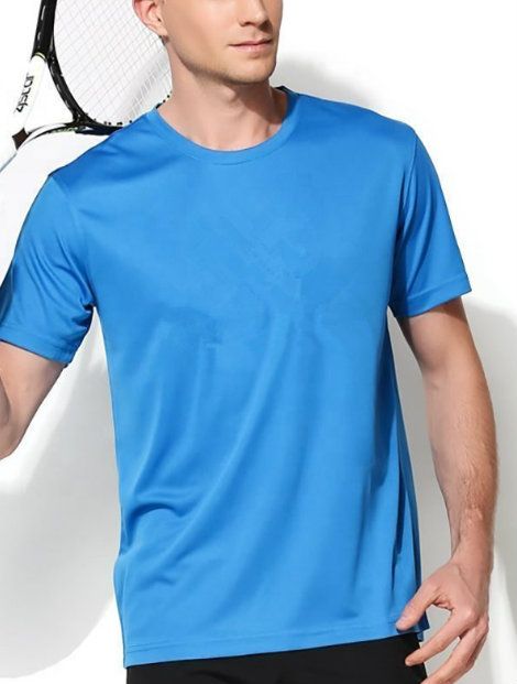 Wholesale Light Blue Short Sleeved Tennis T-Shirt Manufacturer