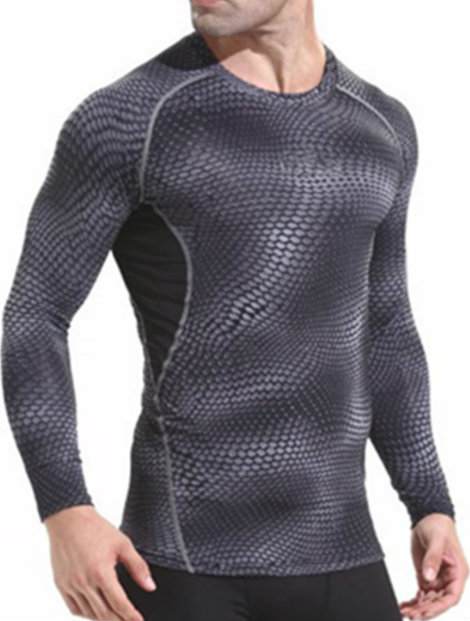 Wholesale Black and Grey Men's Compression Tee Manufacturer