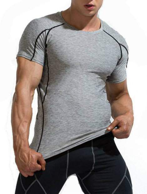 Wholesale Subtle Looking Black and Grey Men's Compression Tee Manufacturer