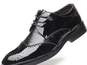 Wholesale Polished Black Men's Dress Shoe Manufacturer