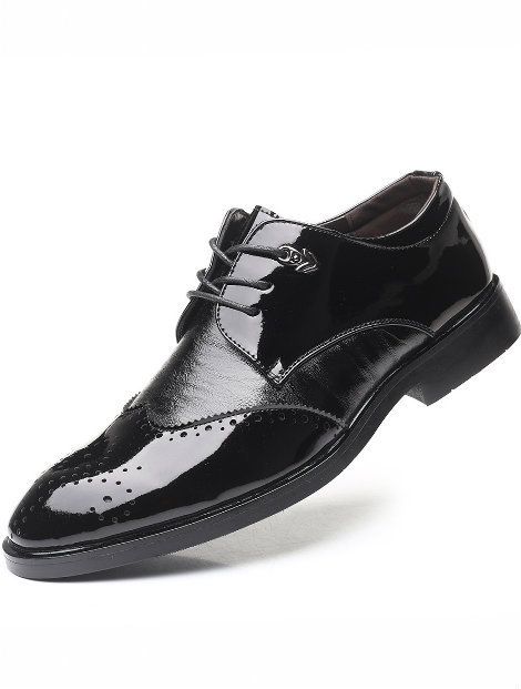 Wholesale Polished Black Men's Dress Shoe Manufacturer