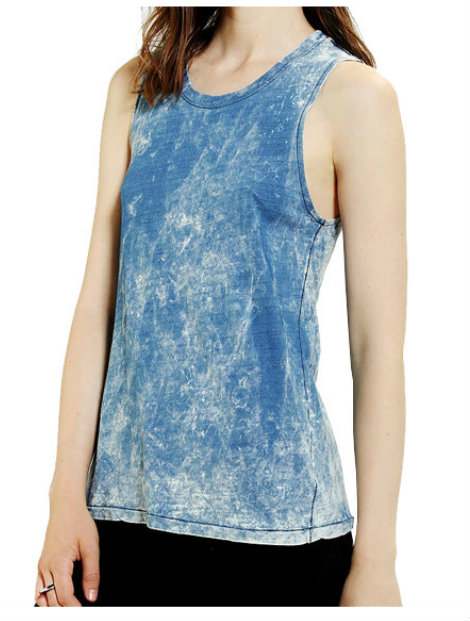 Wholesale Sky Blue Cross Back Top Manufacturer