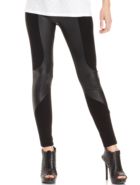 Wholesale Striking Black Faux Leather Leggings Manufacturer