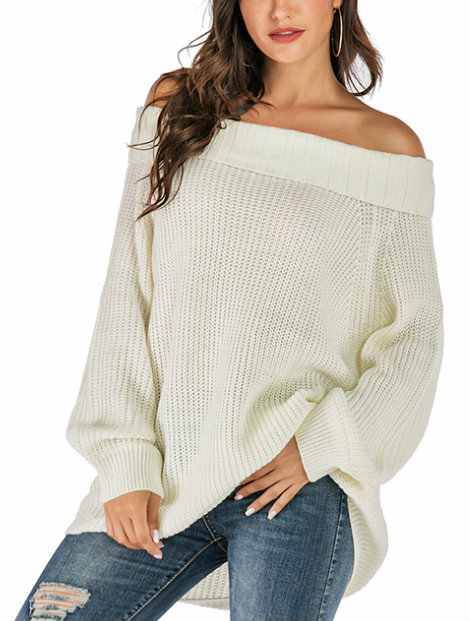 Wholesale Classy White Women’s Sweater Manufacturer