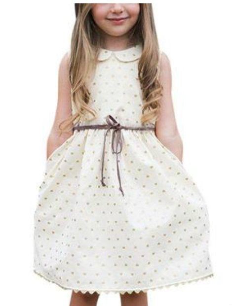 Wholeale Dotted Off White Frock