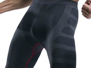 Black and Silver Men's Compression Shorts Supplier