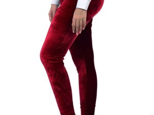 Wholesale Wine Red Velvet Women's Leggings Manufacturer