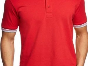 sporty red and white polo tee manufacturers