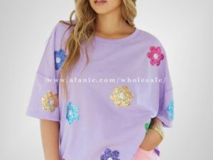 flower embroidered multi-coloured boutique top supplier