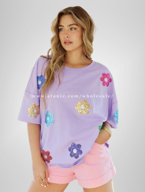 flower embroidered multi-coloured boutique top supplier