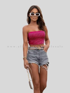 dark pink party crop top vendor