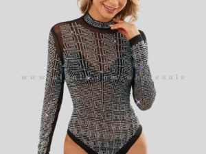 designer black full sleeve bodysuit in bulk