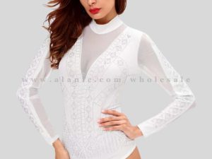 designer white full sleeve bodysuit supplier