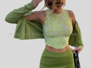 green sleeveless crop top supplier