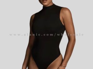 wholesale high neck sleeveless bodysuit