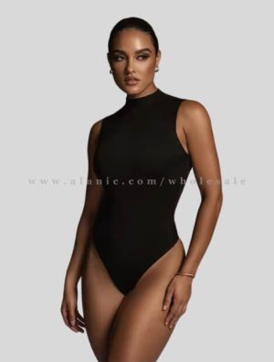 wholesale high neck sleeveless bodysuit