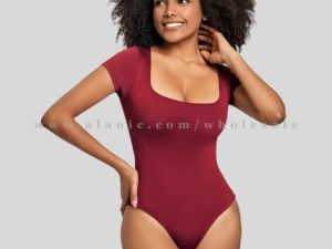 maroon square neck bodysuit manufacturer